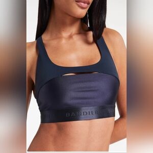 NWT BANDIER Sport Logo Bra - Navy Blazer sz M